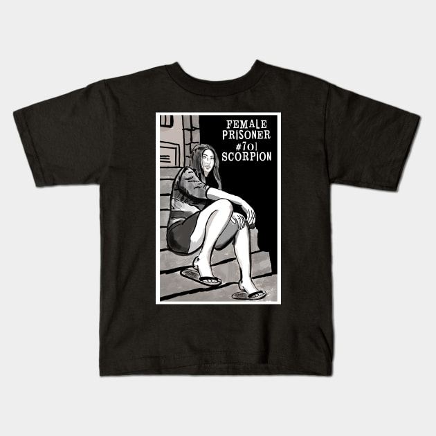 Female Prisoner 701 Scorpion Kids T-Shirt by TL Bugg